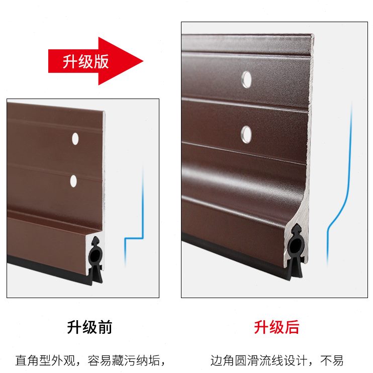 玻璃门底挡防风老鼠老鼠门缝密封条铝合金条自粘防尘门挡防门木门