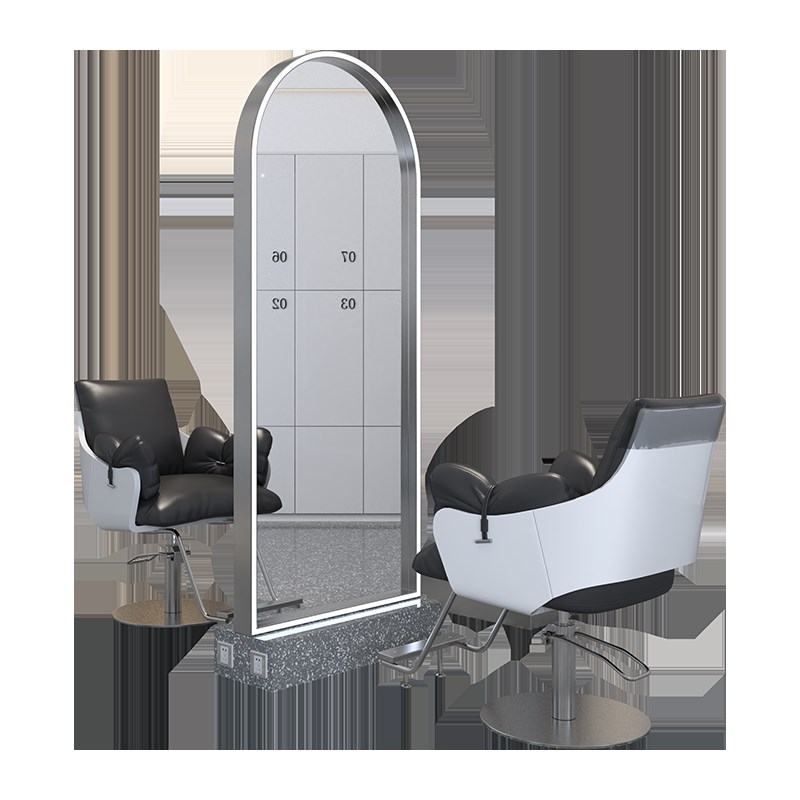 网红理发店镜台美发店单双面落地镜发廊专用剪发镜子影楼化妆镜子