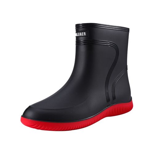 大码男士雨鞋短筒防滑雨靴46-48加大加宽防水鞋四季加绒长筒胶鞋