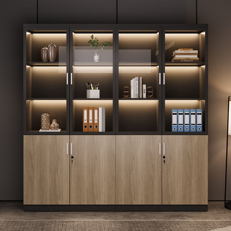 文件柜资料柜带锁柜子储物收纳柜办公室木质现代办公档案玻璃书柜,商业/办公家具,文件柜,淘宝优惠券,粉丝福利购,淘宝优惠卷