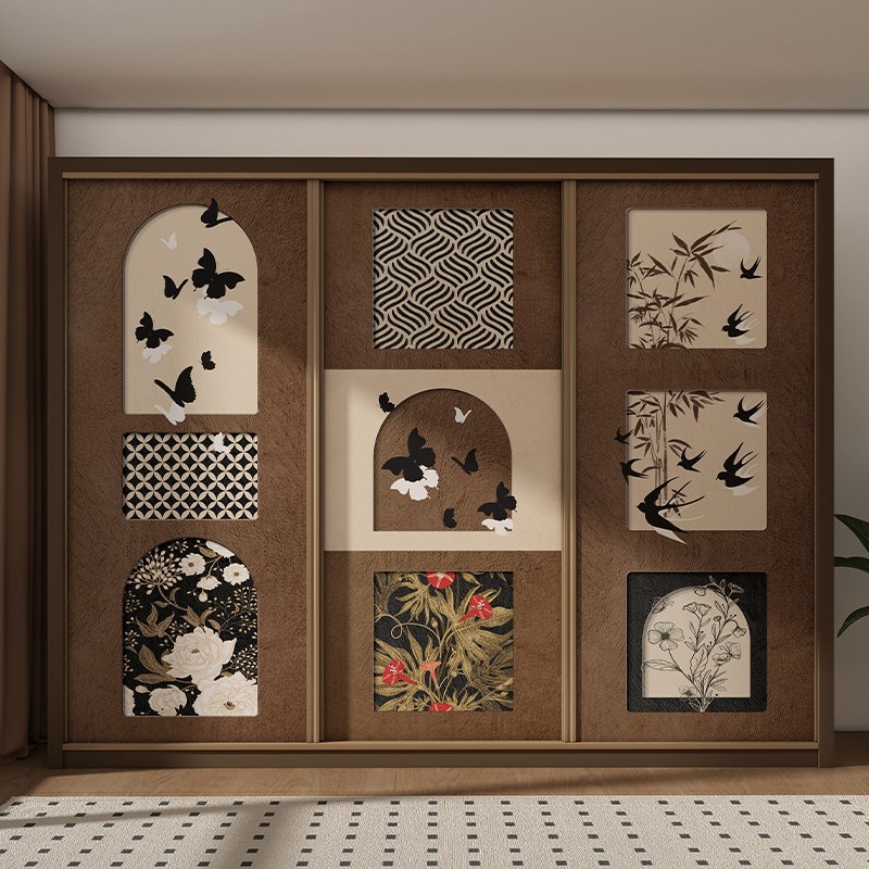 大衣柜门翻新贴纸柜子推拉门美化改色家具改造整张贴画墙纸自粘