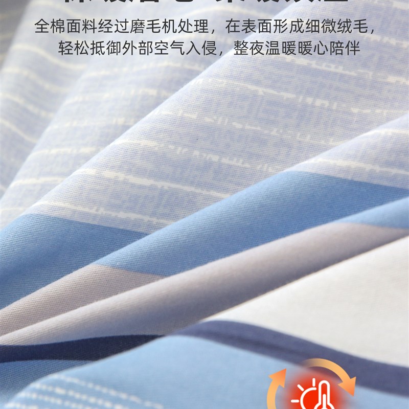 加厚床单单件全棉磨毛被单纯棉磨绒单人宿舍学生保暖1.8米三件套