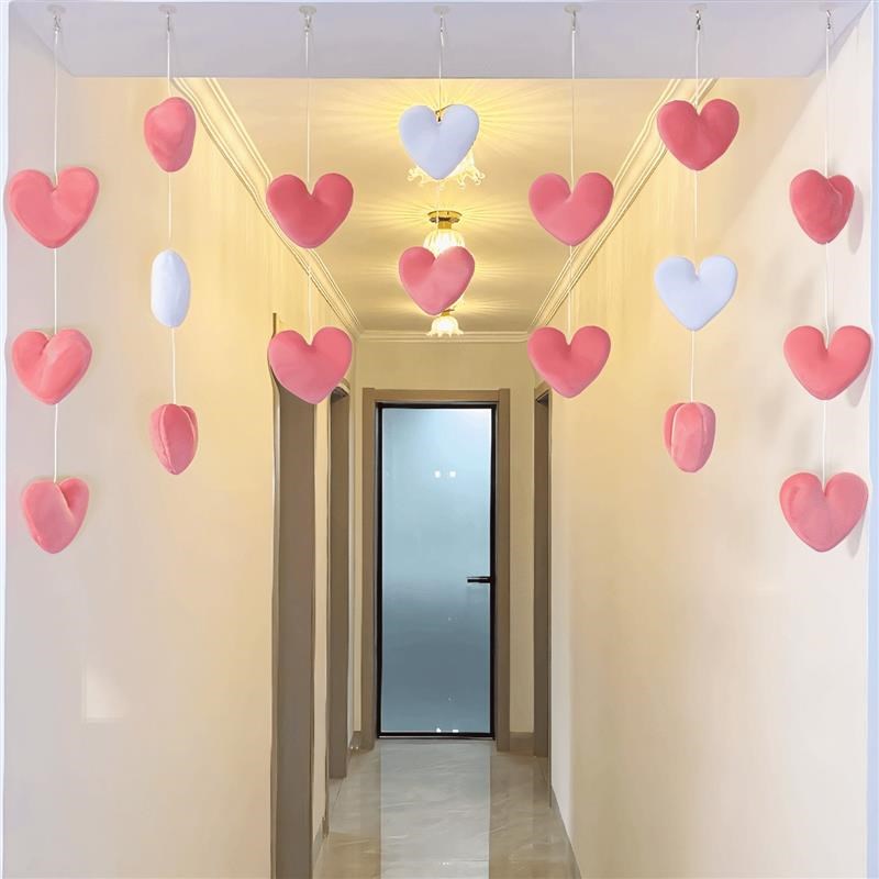 爱心门帘可爱少女心线帘门上装饰品宿舍柜台室内挂件寝室隔断帘