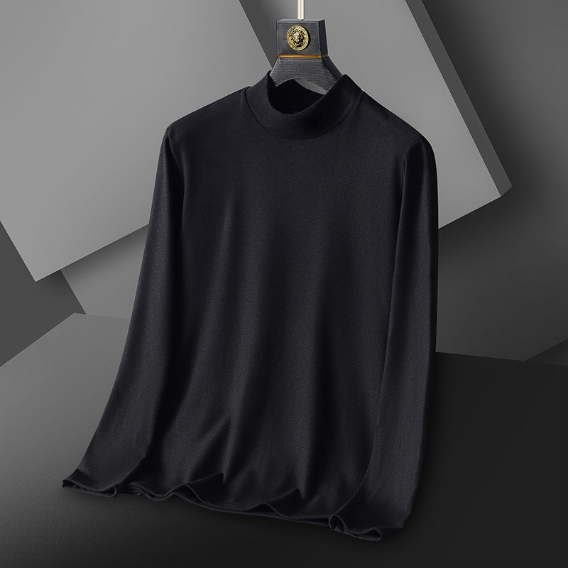 秋冬大码半高领德绒打底衫男胖子宽松保暖内搭300斤加肥加大秋衣