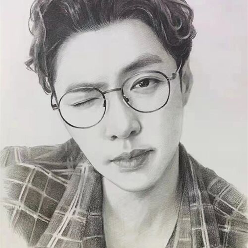 彩铅素描手绘画像定制代画人物绘画肖像画真人照片转手绘画画定制