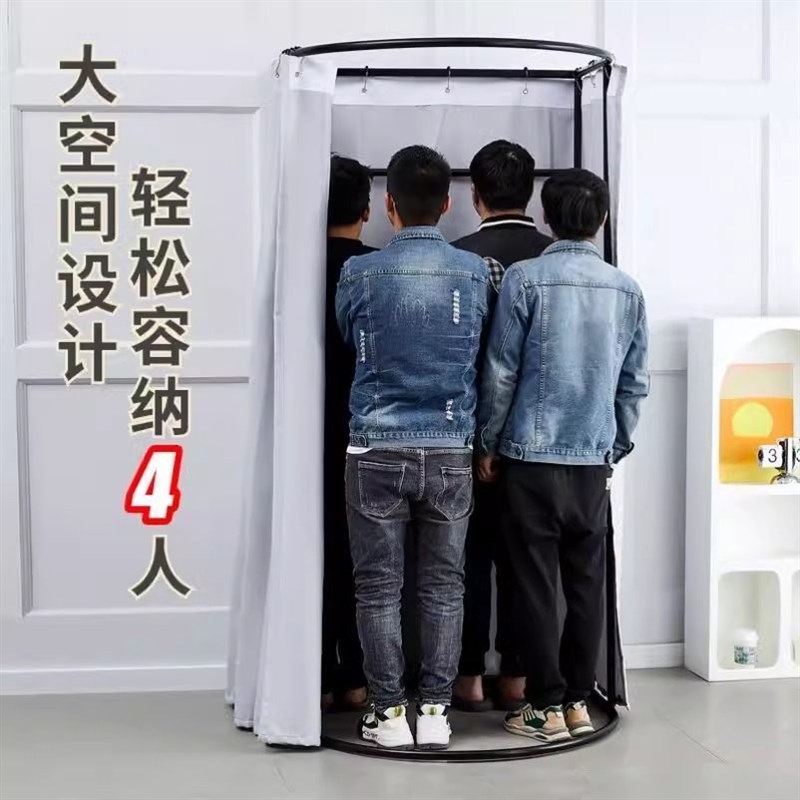 服装店商场移动试衣间门帘更衣室展示架便捷式落地布帘简易换衣间