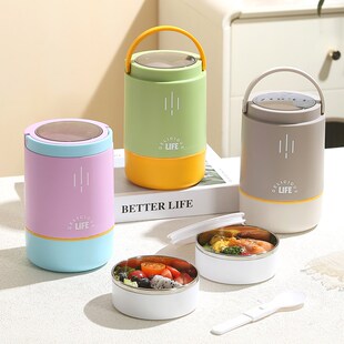 304不锈钢多层j保温餐盒汤杯上班族学生便携带餐具带饭保温桶饭盒