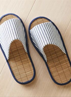 日单竹席拖鞋竹板凉席地板静音防滑情侣家居家Q用凉爽女夏季客拖