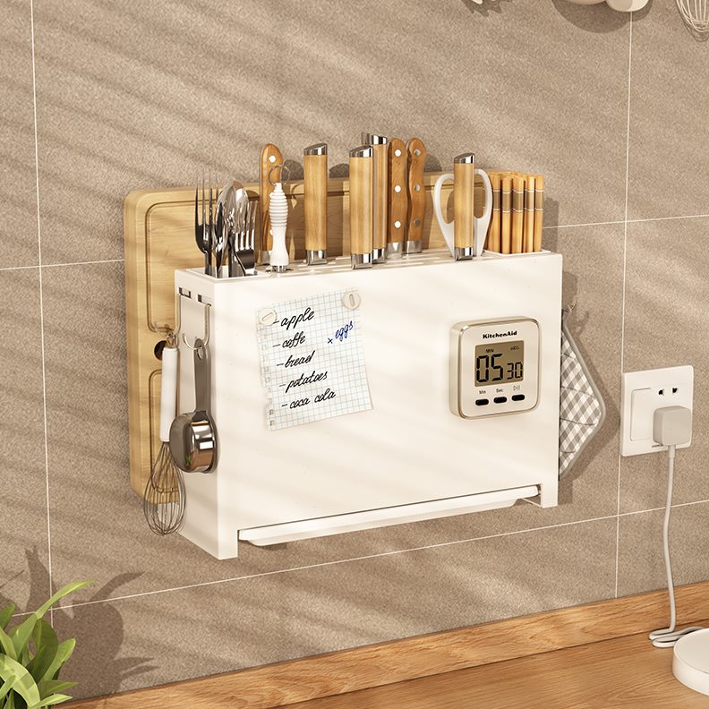 刀具收纳架厨房砧板架筷笼筷子筒置物架菜板架壁挂式刀架一体筷子