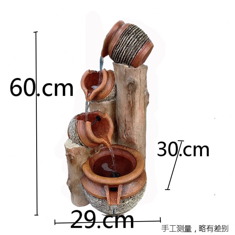 树桩落地摆件氧陶罐鱼缸造景家居水庭院增鱼池循环流水装饰阳台
