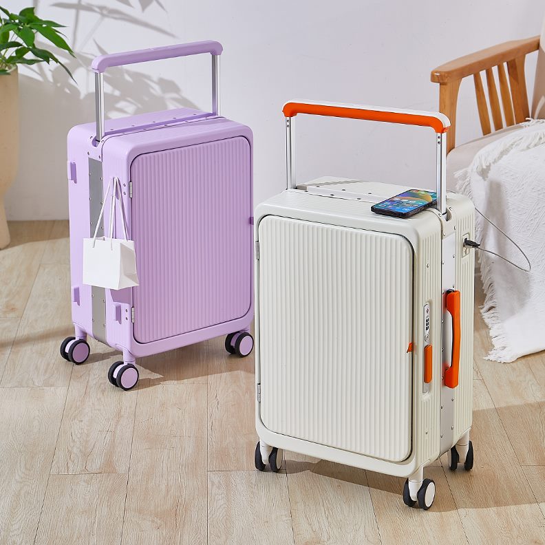 者侧中登机箱寸20宽拉杆行李箱女置行旅行铝框25密码箱男盖开漫寸