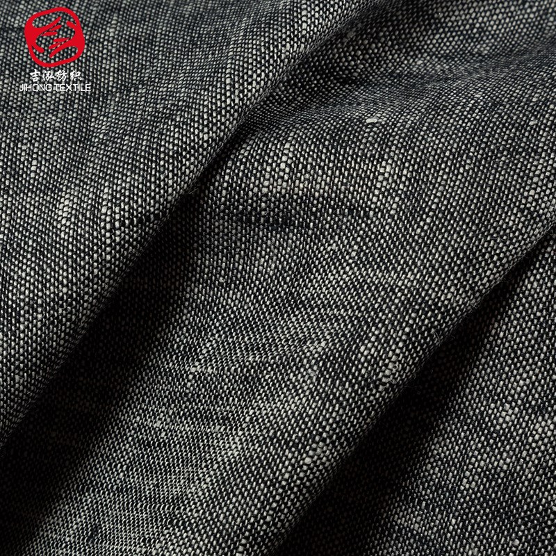 纯亚麻牛津纺面料 竹节肌理休闲亚麻衬衫 亚麻牛津纺服装布料麻料