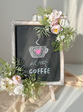 桌面木质摆地摊小黑板立式迷你咖啡餐厅奶茶店写字广告展示菜单牌