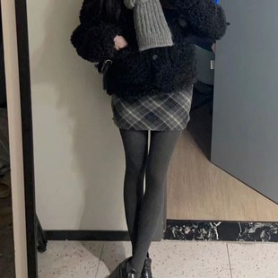 加绒加厚显瘦打底裤 袜竖条I纹春季 女 韩灰色连裤 阿馨yolo今年爆火