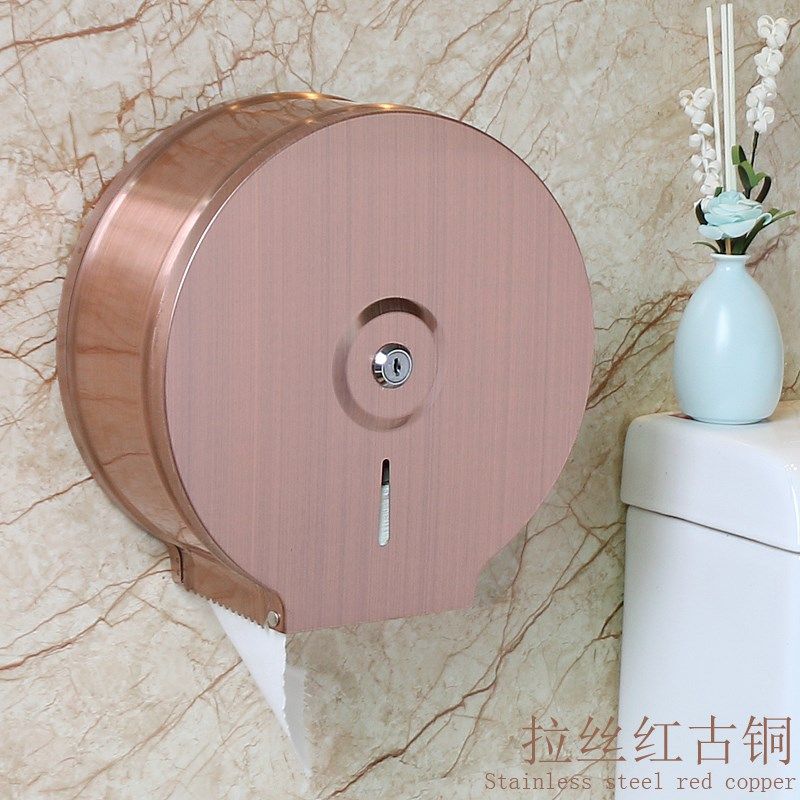 不锈钢大卷纸盒卫生间厕纸盒壁挂式防水大盘纸巾架筒免打孔抽纸盒