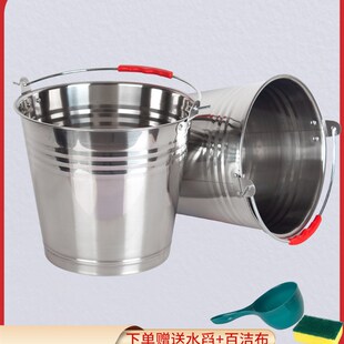带盖桌面圆桶家用不锈钢大铁桶手提式大号大桶存水桶小桶白色餐。