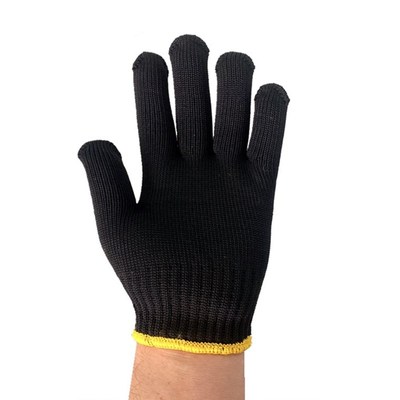 劳保手套黑色尼龙加厚耐磨耐用男女小号棉线工作劳动工地干活防护