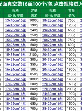 宽24X50cm16丝 透明抽真空袋压缩密封气L球长条食品塑料礼品包装