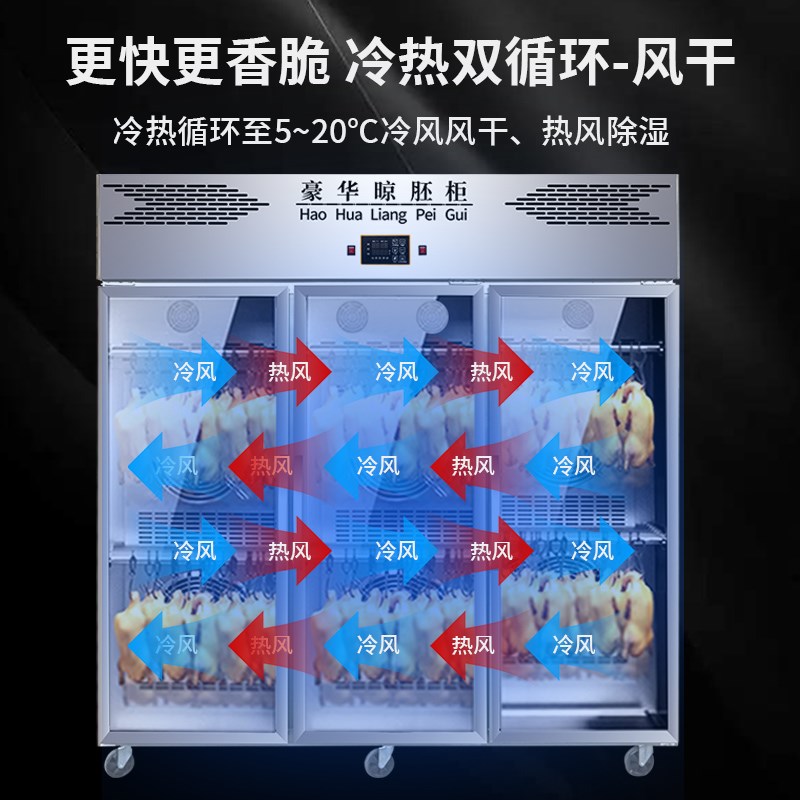晾鸭柜商用晾胚柜风冷烤鸭风干柜吹鸭柜保鲜鸡鹅烧腊柜除湿挂鸭机