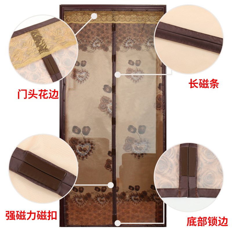 门帘送软纱防蚊门帘防蚊纱门隔断帘磁性包粘扣 2夏季纱窗卧室加密