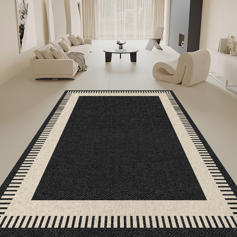 丝圈入户门地垫黑色耐脏地毯法式玄关脚垫可裁剪门厅门口进门垫子