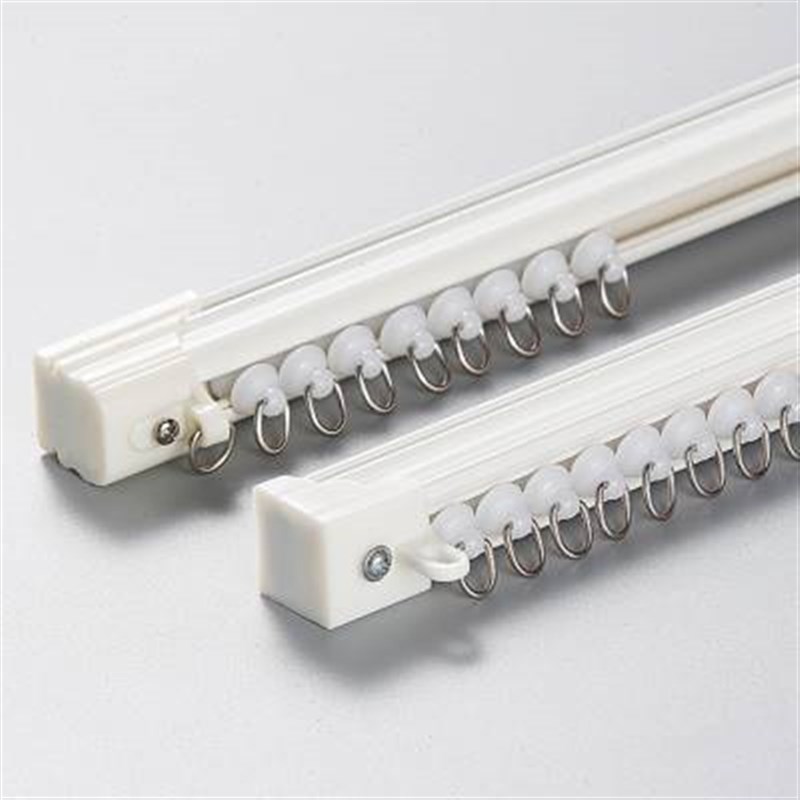 窗帘加厚滑轮直轨窗帘滑道滑轨侧顶装白色单轨双轨道铝合金定制