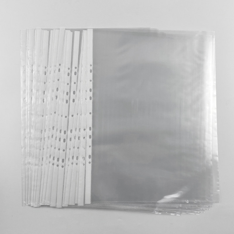A3文件袋11孔活页文件袋透明打孔袋插页文件袋防水加厚图纸保护袋