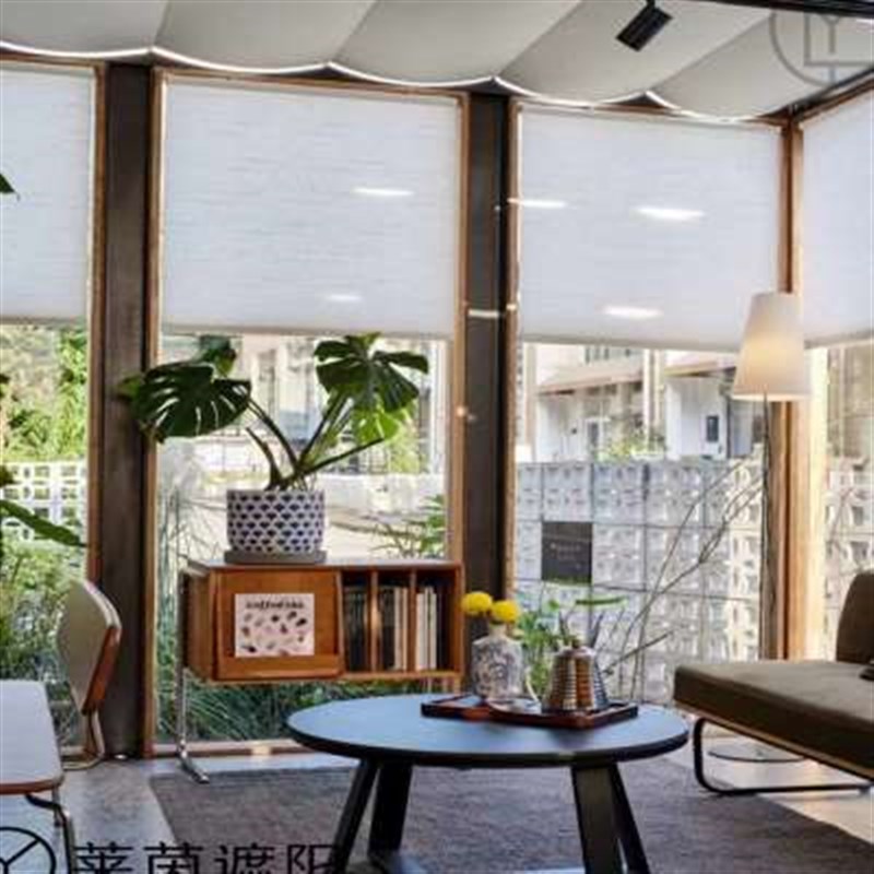 阳光房遮阳顶帘全遮光隔热折叠防水智能电动天幕帘维修顶棚帘