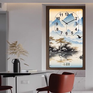 客厅电视办公室万年历带钟表背景墙挂画床头走廊挂钟定制装饰画