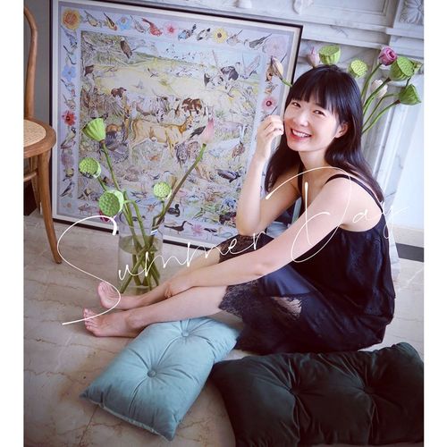Rinoart k 绝版壁炉丝巾画《夏日森林》色彩客厅餐厅大幅装饰画