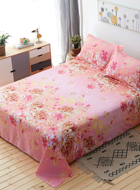 床单单件大红色1.8双人加厚双人磨毛秋冬季结婚庆1.5m2.0米被单子