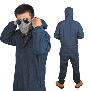 薄款 喷漆打磨防护服 连体服 防尘服 喷砂服 牛仔防护服 夏季
