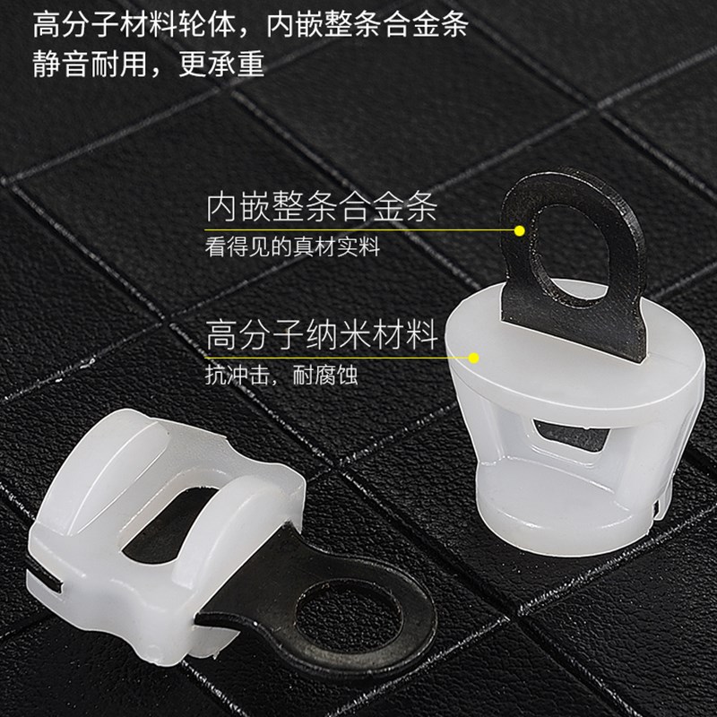 静音加厚窗帘轨道直轨滑轨双轨导轨侧装窗帘杆滑轮铝合金白色配件