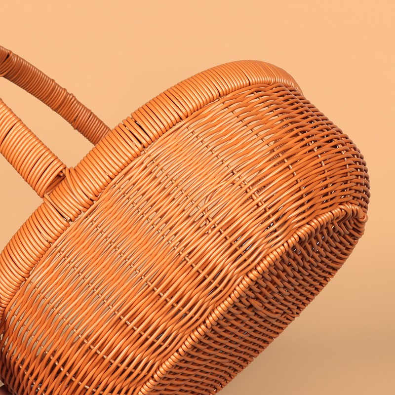 辛晟高档收纳篮柳编藤编果篮装水果店送礼品篮菜篮手提篮采摘篮