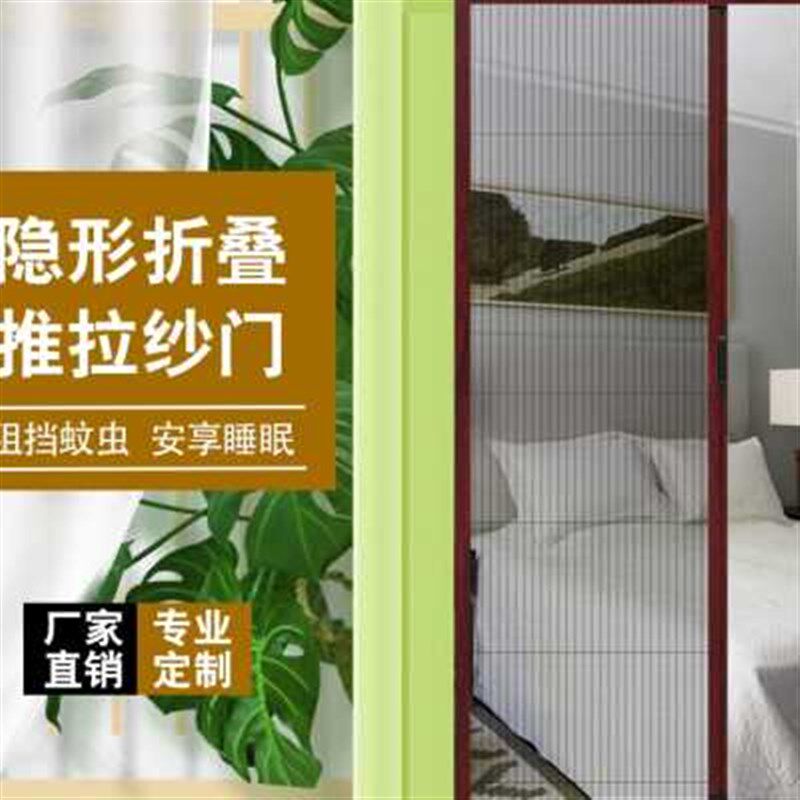 。蚊帐门帘推拉防蚊子纱窗网入户门纱门房门防蚊折叠式纱免打孔安