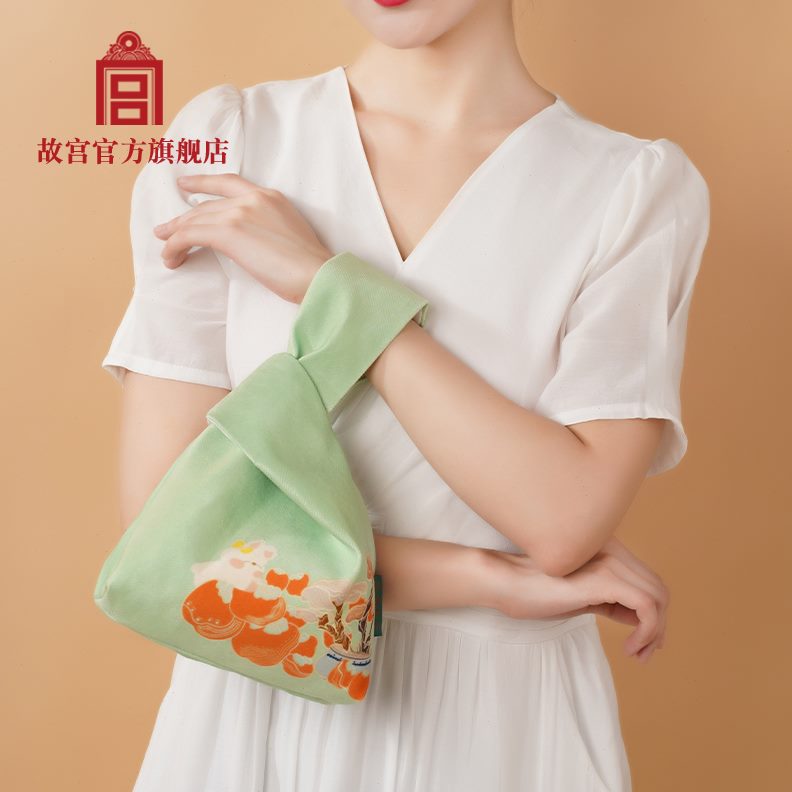 套玉萌创意礼物神 故宫结 兔绿色 兔故宫文创韶花春 手腕包