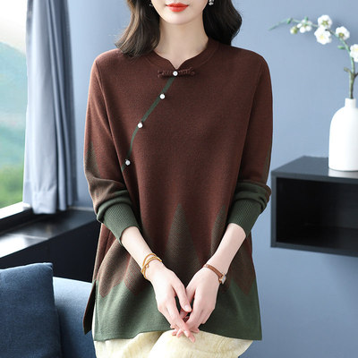 新中式国风盘扣中长版宽