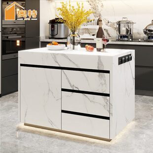 可移动单餐桌小台单独厨房导中岛独立柜台台头岛窄倒独小户型一体