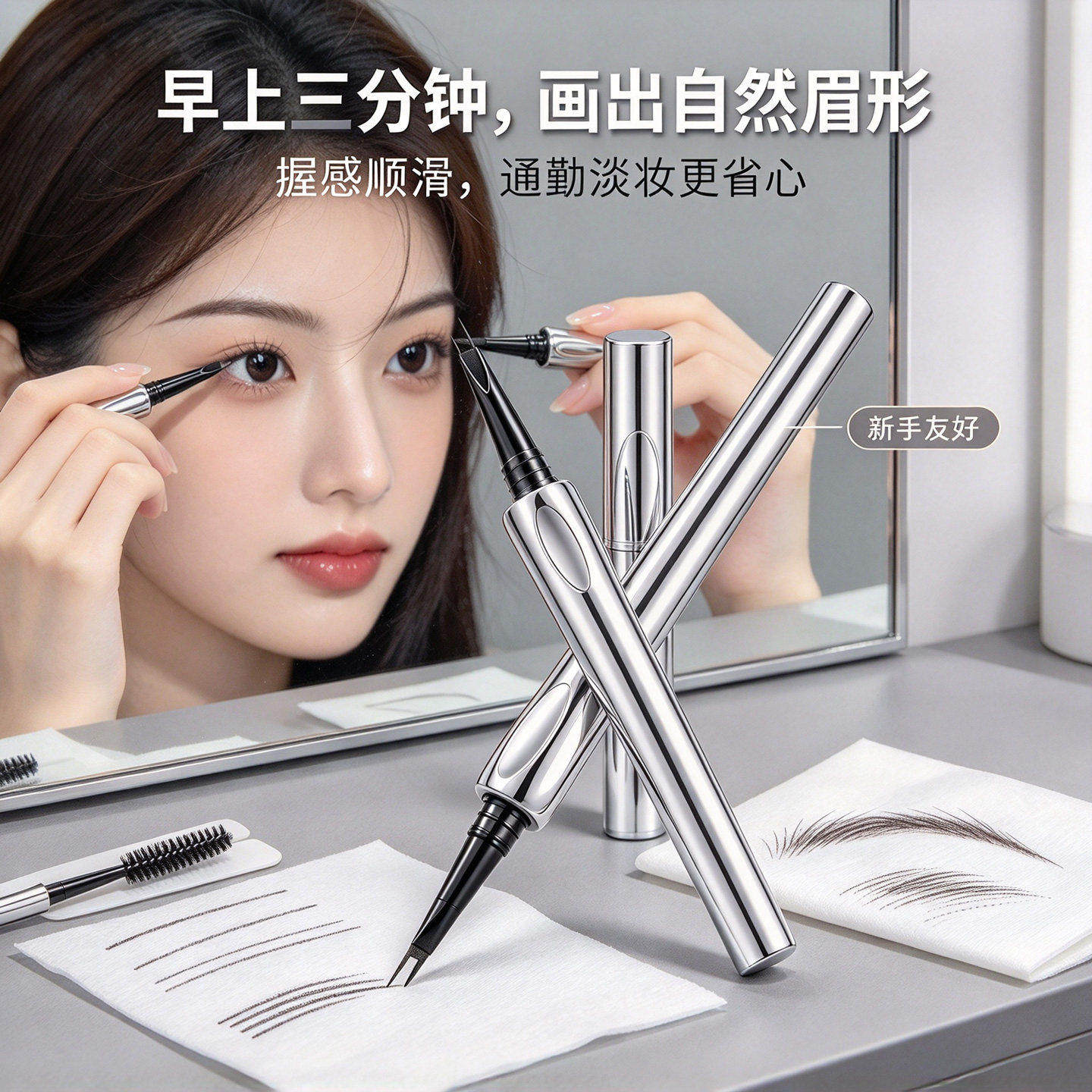 二叉水眉笔防水持久不脱色
