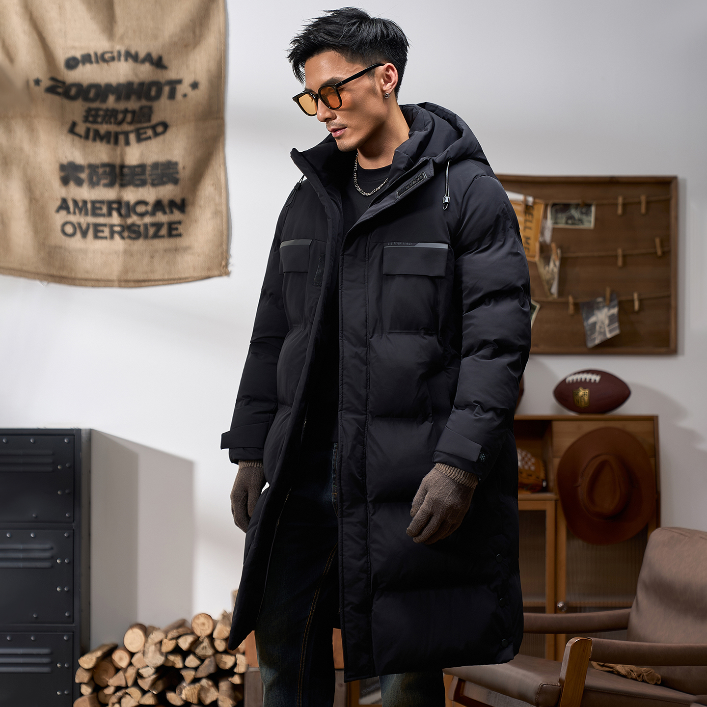 美式纯棉潮流棉服冬季户外