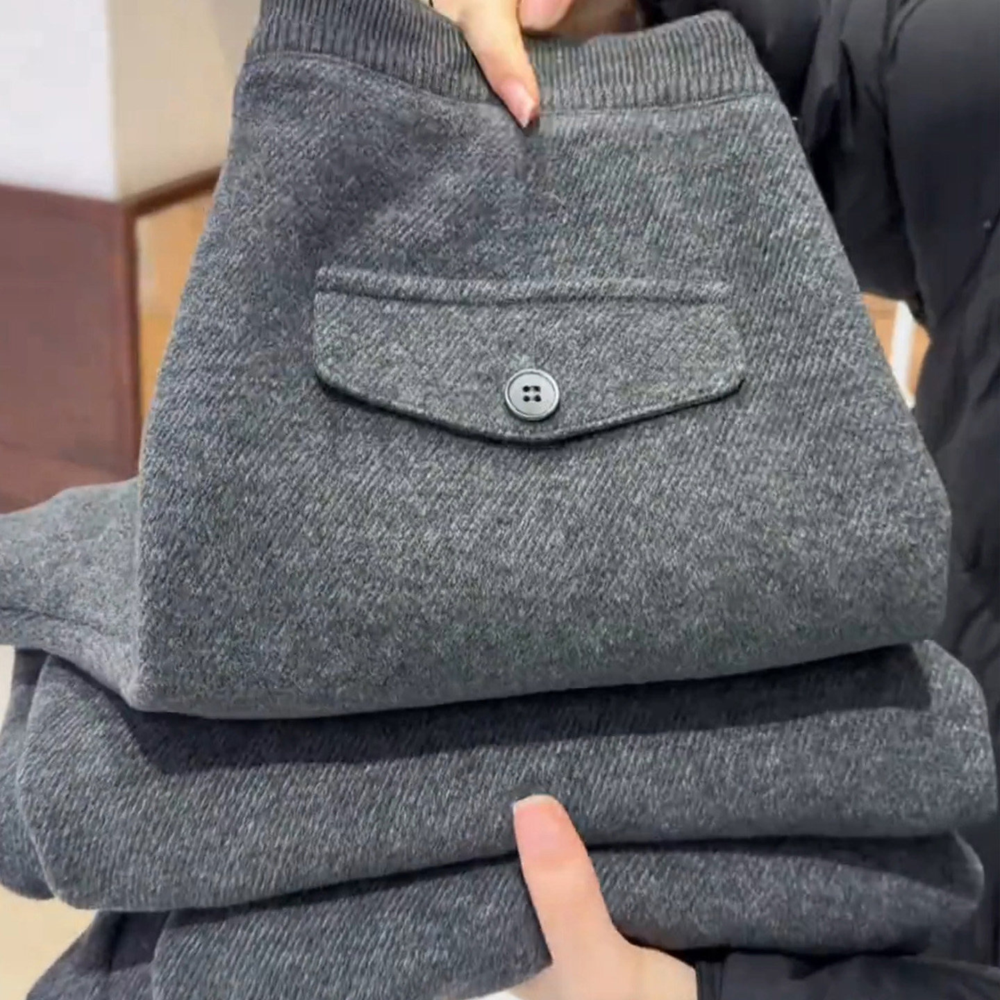 羊毛加绒阔腿裤女2026秋冬新款冬高腰运动休闲裤宽松显瘦弯刀长裤,女装/女士精品,休闲裤,淘宝优惠券,粉丝福利购,淘宝优惠卷