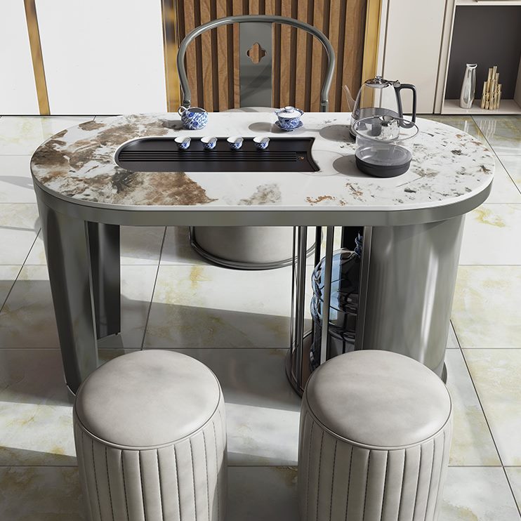 客厅家用一体茶台板烧水现代简约岩组合阳台茶桌椅小型轻奢办公室