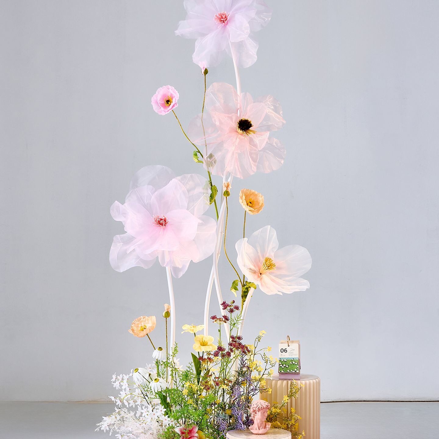 仿真花蝴蝶兰绣球假花 客厅插花摆件 家居干花风格桌面花艺摆设