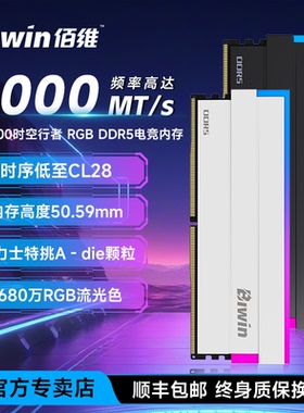 佰维DW100 DDR5台式机RGB内存条16G*2/24G*2套装6000频率c28灯条