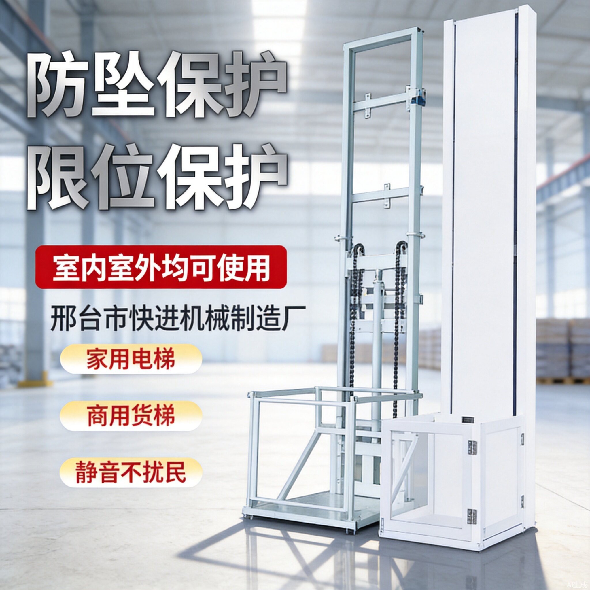 液压升降式货梯平台仓库工业厂房家用电动导轨式提升机设备可遥控