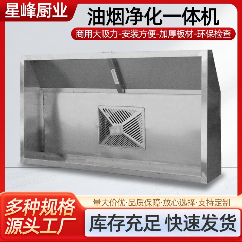 商用油烟净化一体机饭店厨房大吸力低空排放净化器餐饮不锈钢烟罩