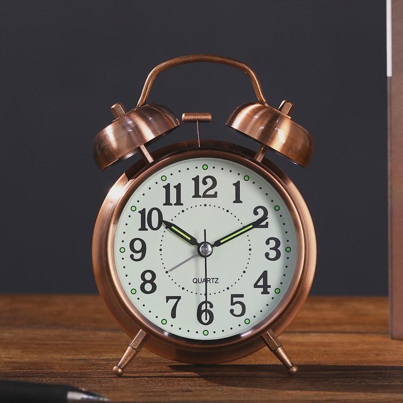 马蹄表叫醒复古闹钟座钟t起床上劲上发条小学生倒计时学生用的上