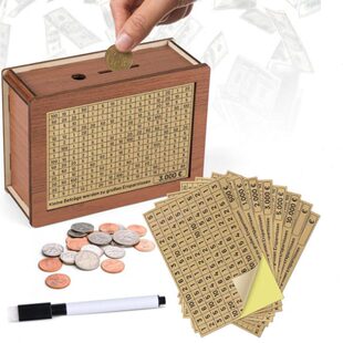 木质复古存钱储蓄罐 宫殿城堡存钱罐Money Box with Counter