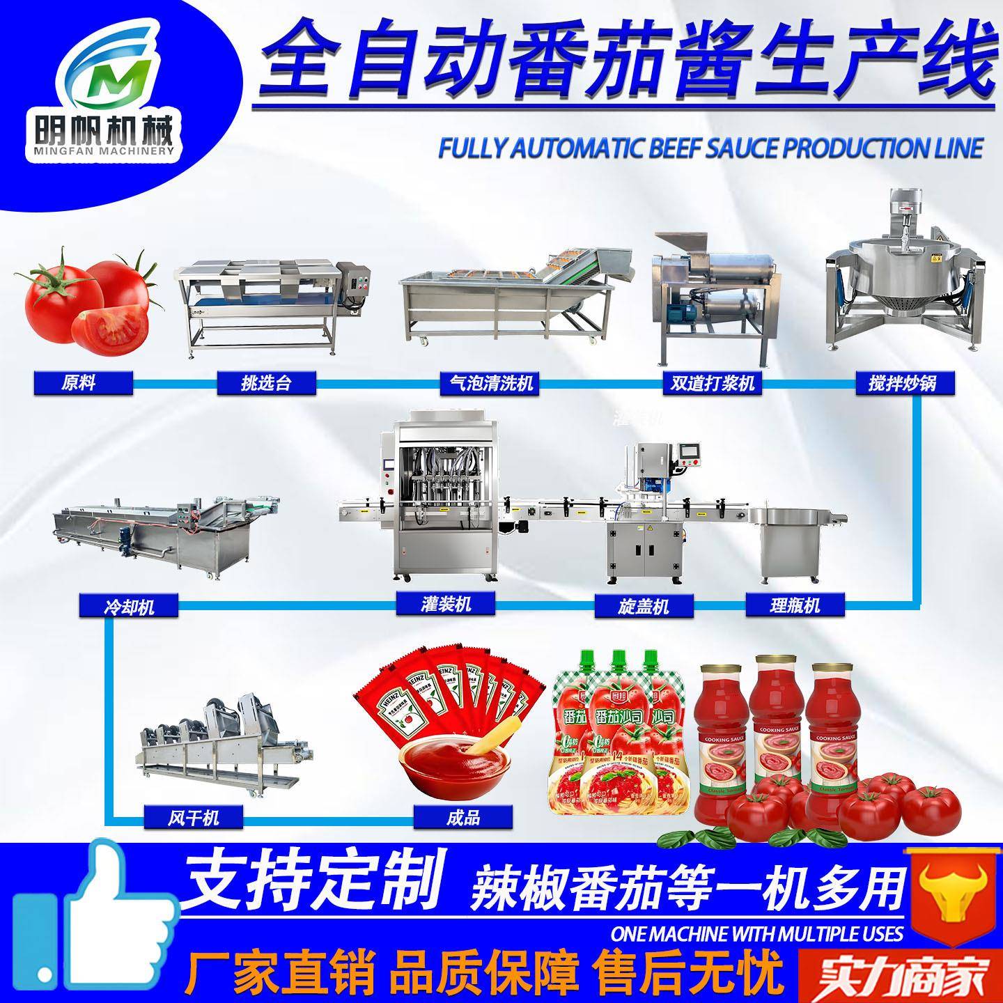 番茄酱生产线 蓝莓草莓酱巴氏杀菌机 藤椒辣椒酱加工设备厂家直销