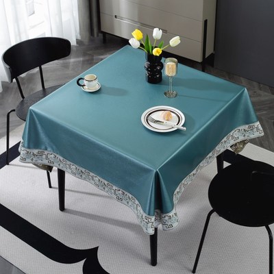 正方形桌布免洗防水防油防烫新中式氛围感高级感餐桌台布茶几桌布